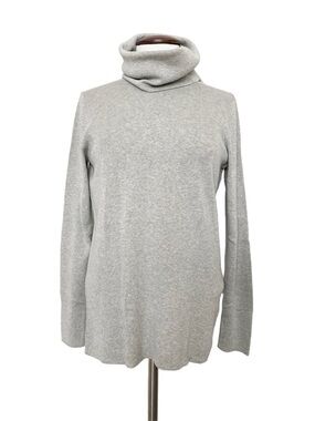 Banana Republic Soft Silk Wool Blend Turtleneck Sweater Grey Size L